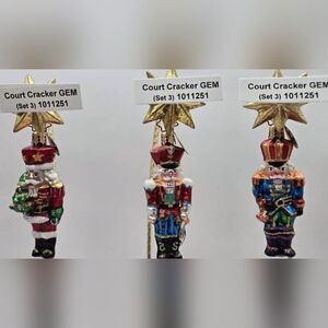 Three Court Crackers, Christopher Radko Glass Gem-sized ornaments! Handpainted